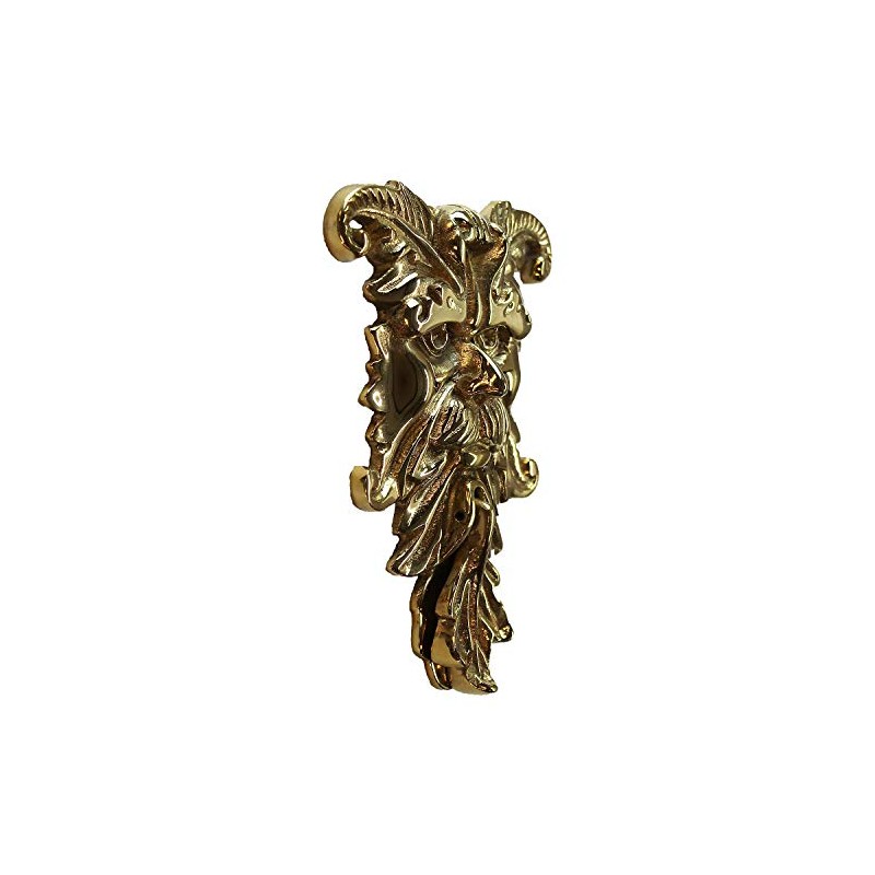 Gothic Rams Head Door Knocker Cast Brass (Brass)