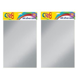 A4 Silver Card, Pack of 20 Sheets