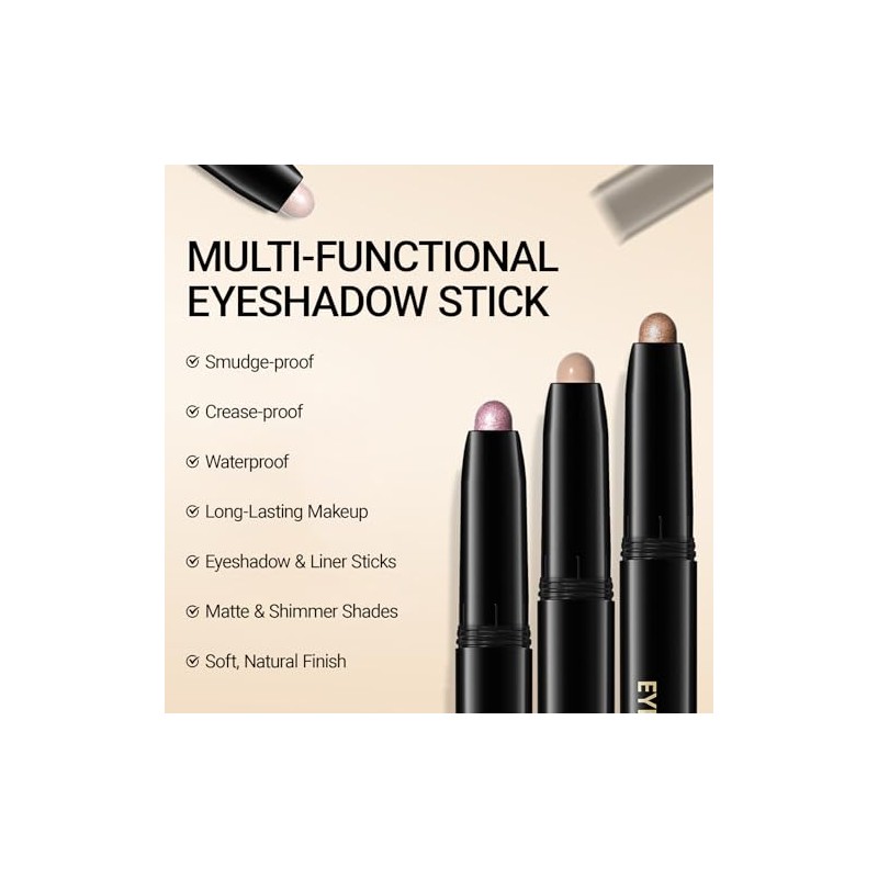 Erinde Sombra de ojos en barra Matte, Resistente al Agua,