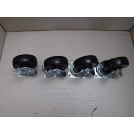 ANVIL MARK 3"  Rubber Swivel Plate Caster w/ Side Brake ( Lot Of 4 )
