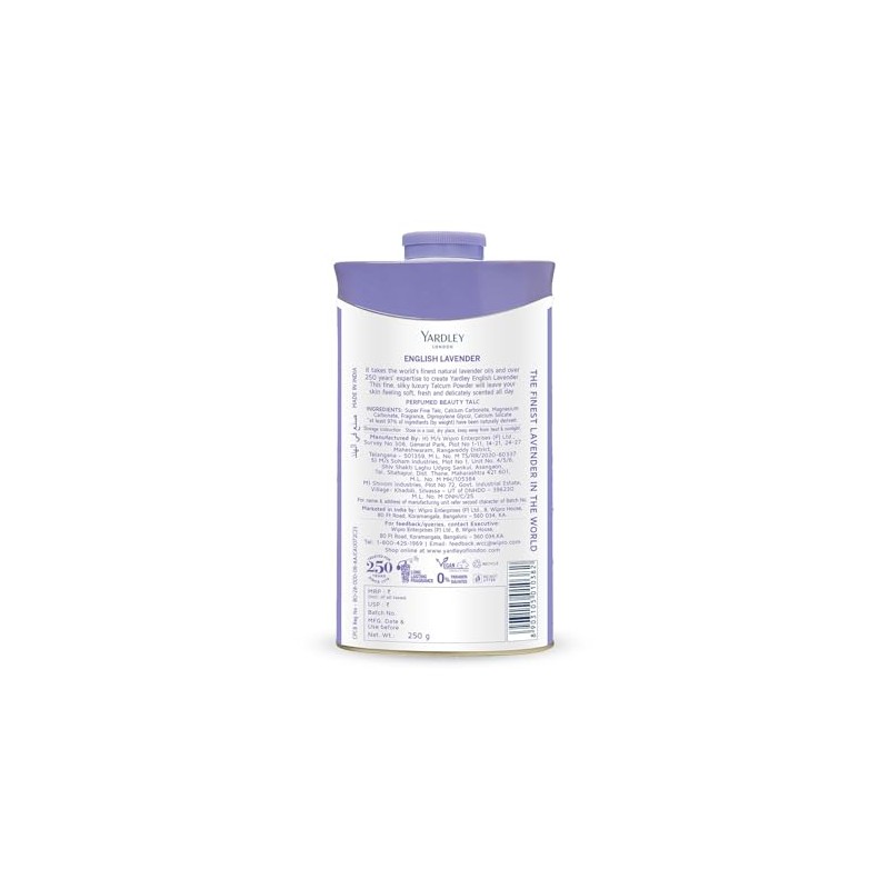 Yardley London Talco perfumado, lavanda inglesa, 250 g