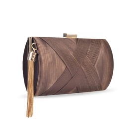 zebrum Womens Evening Clutch Bag Designer Evening Handbag,Lady Party Clutch Purse, Great Gift Choice (Elegant Tassel-Brown)