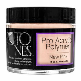 Tones Pro Acrylic Nail Powder, New Pink (Fresh Peach-Toned Pink), (1.5 Fl Oz) - Long-Lasting & Non-Yellowing Polymer for Salon Quality Nail Extensions & 3D Art