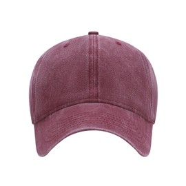 Oversize XXL Baseball Hats for Men and Women, Large Hats for Big Head Washed Burgundy