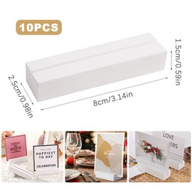 Greyoe Place Card Holders, Table Number Holders Wooden, 10 Pcs Place Card Holder Simple Wooden Card Holder for Wedding Table Name Number, Pictures, Memos, Notes, Photos White