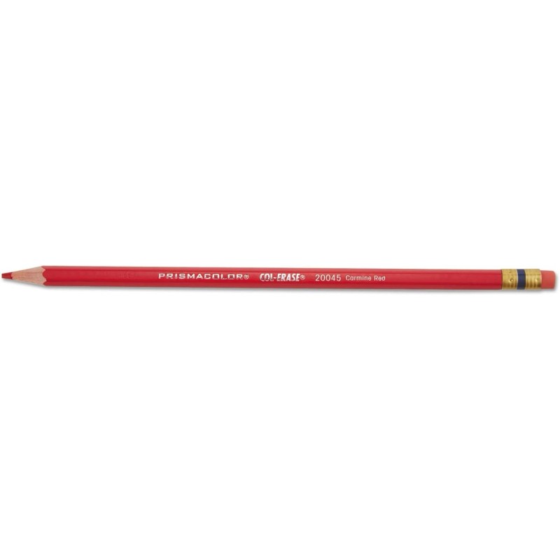 Prismacolor 20045 Col-Erase Pencil w/Eraser Carmine Red Lead/Barrel Dozen