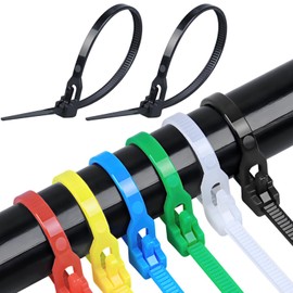 fogman 100 Pcs Reusable Reusable Cable Cable Outdoor Cable Ties (150 x 4.8mm, Black)