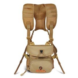 AOFAR Binoculars Case, Khaki, Large Capacity, Lightweight, Abrasion Resistant Oxford, Breathable Mesh, Compatible with 95% Models, Outdoor/Spectatory, Multi-functional Pocket, Elastic Belt & One-Touch