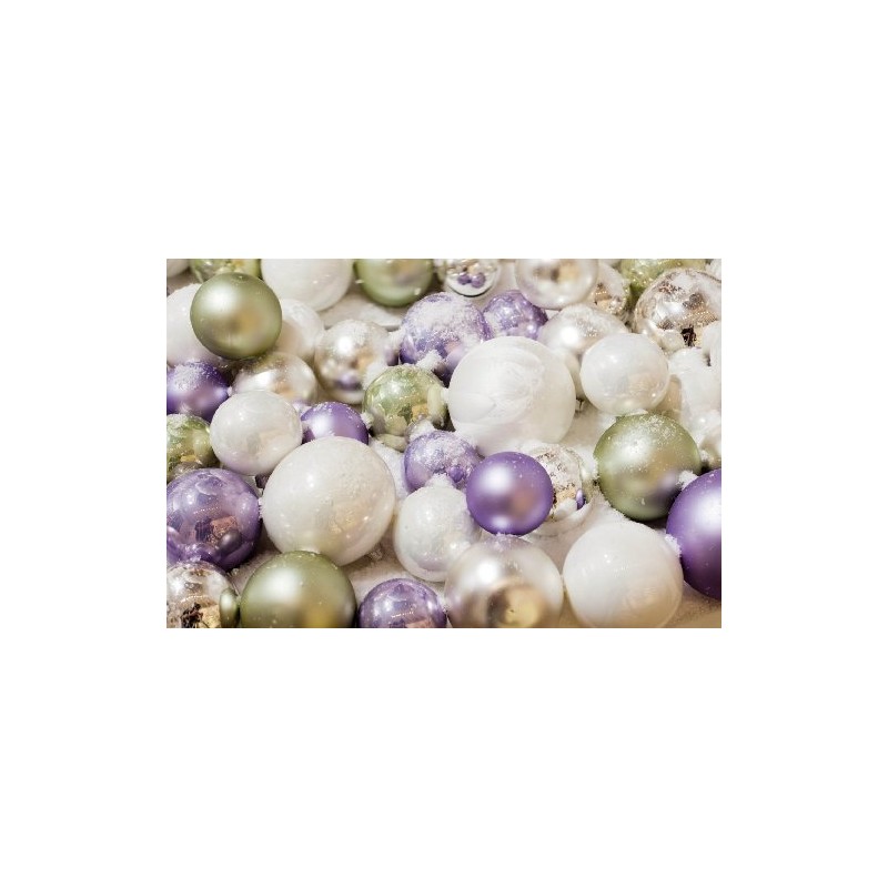 Glass Christmas Bauble, Winter White, 6 cm, One Size, DEO4063125