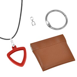 Musiin guitar pick collection necklace, double-sided universal design, fashionable and practical, suitable for music lovers of any style, highlight your musical style(Red Triangle)