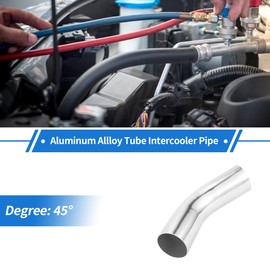 TUCKBOLD 76mm/3"OD 45 Degree Bend 6061 Aluminum Alloy Tube Intercooler Surface Polishing Air Intake Connection Hose Double Flat Head 150mm 5.9" 1mm 0.04"