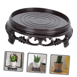 Didiseaon 4pcs Stands Stand Lamp Shape Base Crafts Stool Home Pedestal Wooden Storage Chinese Jade Bowl