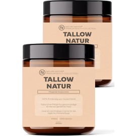 Tallow Beef Tallow Cream - German Cattle from Free & Species-Appropriate Pasture - 100% Natural Skin Care - Original Balm Pur, Skincare with Vitamin E & No Chemicals (2 x 120 ml, Natural)