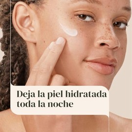 Aveeno Crema hidratante facial y de cuello positivamente radiante de noche con tono corrector de soja y niacinamida, crema de noche para piel opaca y 