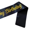 FSJJLLU ‘It's My Birthday' Birthday Sash Black with Glitter Gold