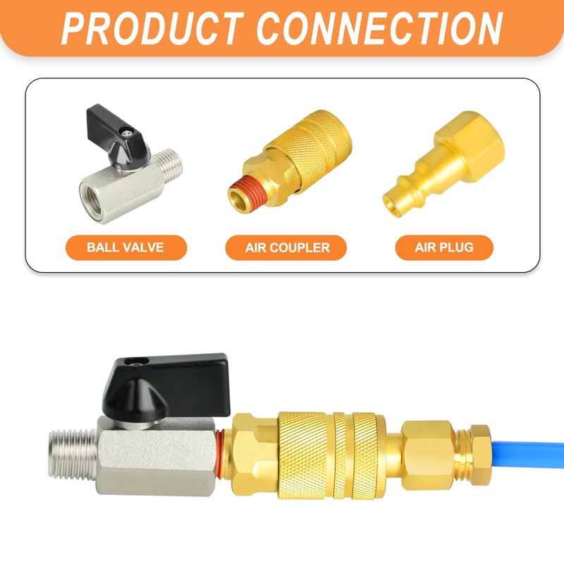 GASHER 1PCS 1/4 Inch Mini Brass Ball Valve Shut Off