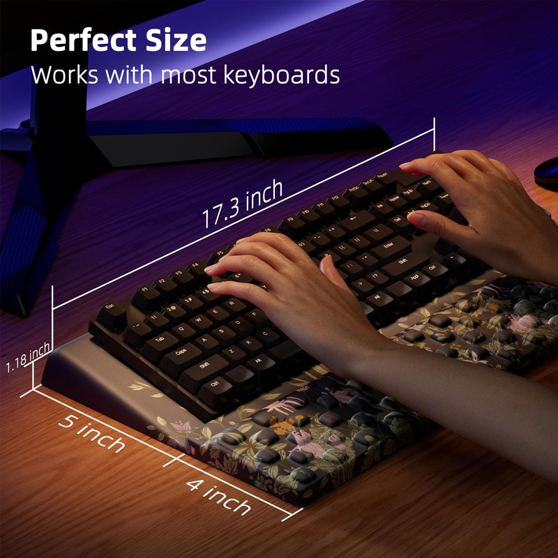 Ospelelf Keyboard Stand Pad with Wrist Rest, Comfy Ergonomic Keyboard
