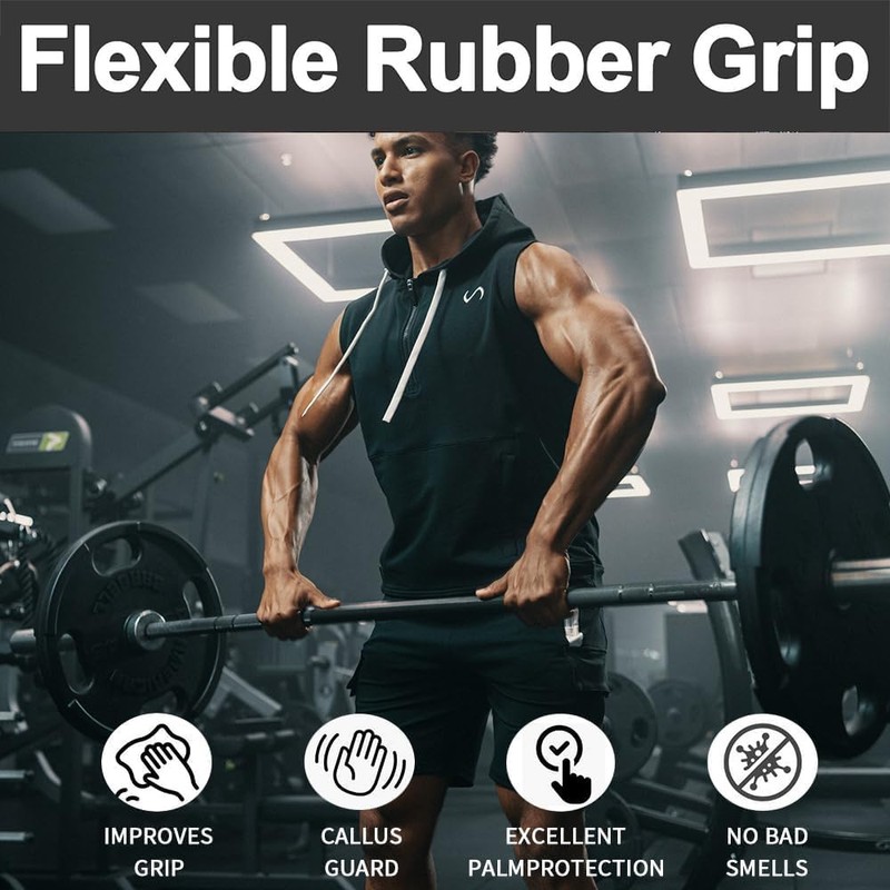2 Pairs Weight Lifting Grips (Black + Gray) | Premium