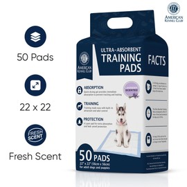 American Kennel Club Scented Puppy Training Pads with Ultra Absorbent Quick Dry Gel – 22 x 22 Pee Pads for Dogs - Lavender Scented - 50 Count