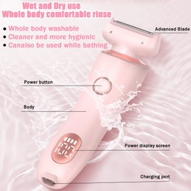 Dusk Razor for Women,Duskofficial Razor,Dusk Glide Pro 3.0, Electric Shaver for Women,Duskofficial The Glide Pro 3.0,Wet and Dry, Painless Hair Removal, Removable Head (Pink)