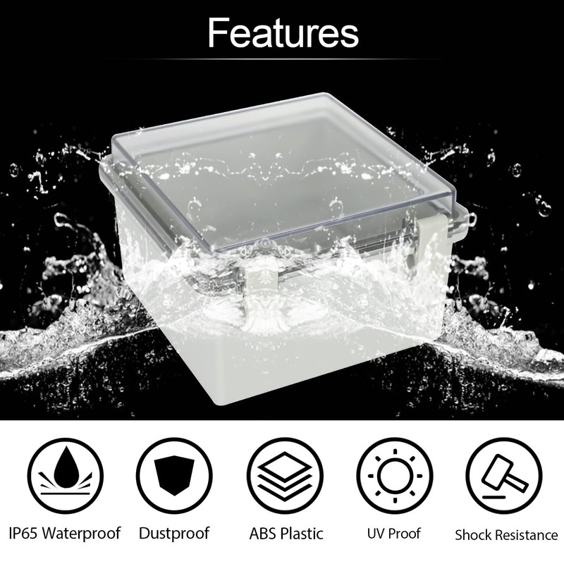 LMioEtool ABS Plastic Dustproof Waterproof IP65 Junction Box Hinged Shell
