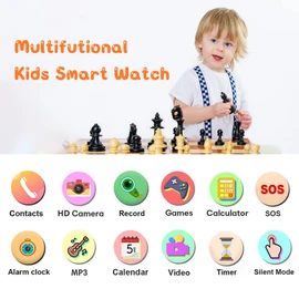 JUBUNRER Kids Smart Watch for Boys Girls Watch 37 in 1 Smart Watch for Kids Camera Games Phone SOS Alarm Clock Video Music Calculator toys for 3-16 year old Children Christmas Birthday Gifts