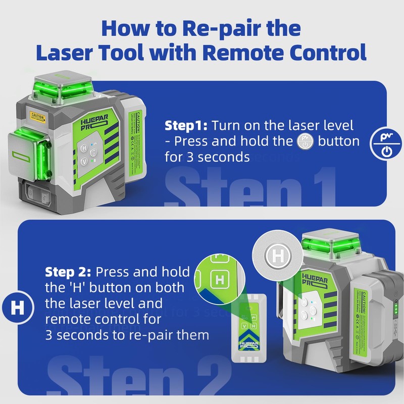 Laser Level 360 Self Leveling, Huepar Pro 3x360°High Accuracy Green