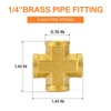 GASHER 2PCS Brass Pipe Fitting, Cross 4 Way Pipe Fitting,