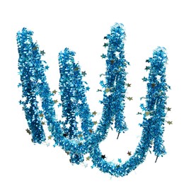 CutitiUU 2 Pcs Christmas Tinsel Garland, 2 Meters Long Tinsel Christmas Decorations Sparkling Hanging Decoration Indoor & Outdoor Decoration for Holiday Tree Wall Party Home Office Event(Blue) (Blue)