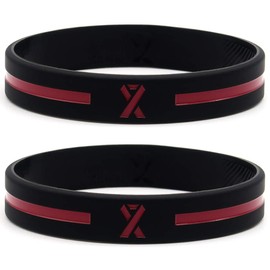 Inkstone Burgundy Awareness Ribbon Bracelets Silicone Rubber Wristbands