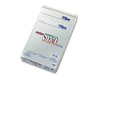 TOPS - Spiral Steno Notebook, Gregg Rule, 6 x 9, Gray, 4 80-Sheet Pads/Pack - Sold As 1 Pack - Letr-Trim perforations for a clean tear.
