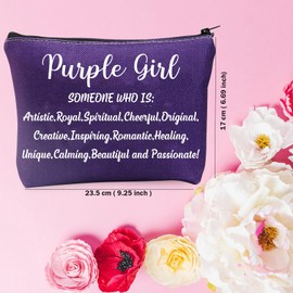 Purple Gift Purple Lovers Gift Purple Zipper Pouch Makeup Bag for Women Purple Scientist Travel Toiletry Bag Purplist Gift (U.Purple Girl)