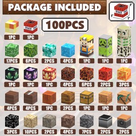 MEDMHSMA Magnetic Blocks - 100PCS Magnetic Building Blocks 1 Inch Montessori STEM Construction Toys for Toddlers Kids Boys Girls Aged 3 4 5 6 7 8 9-12 Years Old, Magnet Cubes Christmas Birthday Gifts