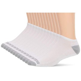Fruit of the Loom Men's 12 Pair Pack Dual Defense Cushioned Socks, White, 6-12