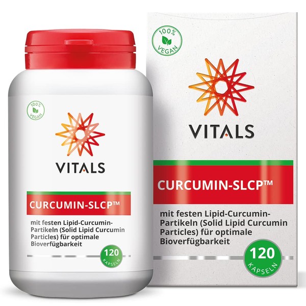 Vitals Curcumin SLCP - 120 Capsules, Vegan. With Solid Lipid Curcumin Particles (SLCP) for Optimal Bioavailability. Scientifically Proven
