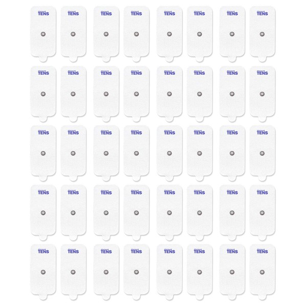 TENS Electrodes, Premium Quality XL Replacement Pads for TENS Units, 20 Pairs of Snap TENS Unit Electrodes (40 TENS Unit Pads), 2 inch x 4 inch, Discount TENS Brand