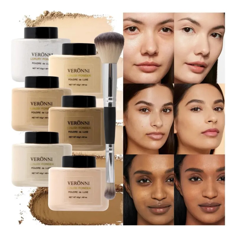 Polvo Fijador Banana Traslucido Setting Powder Con Brocha