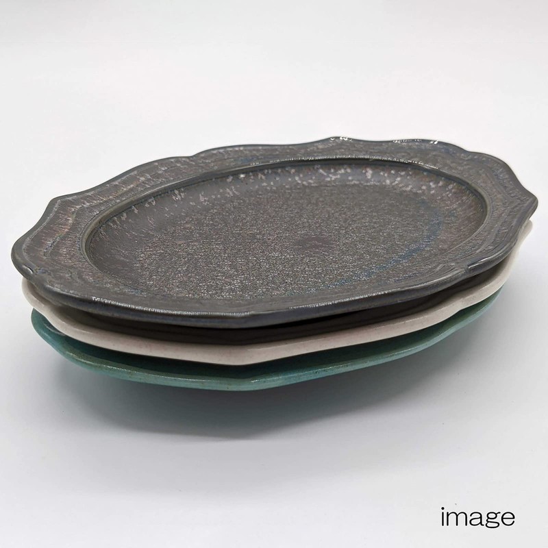 Utsuwa Roan 513-0020 Mino Ware Oval Plate, Approx. 9.8 x
