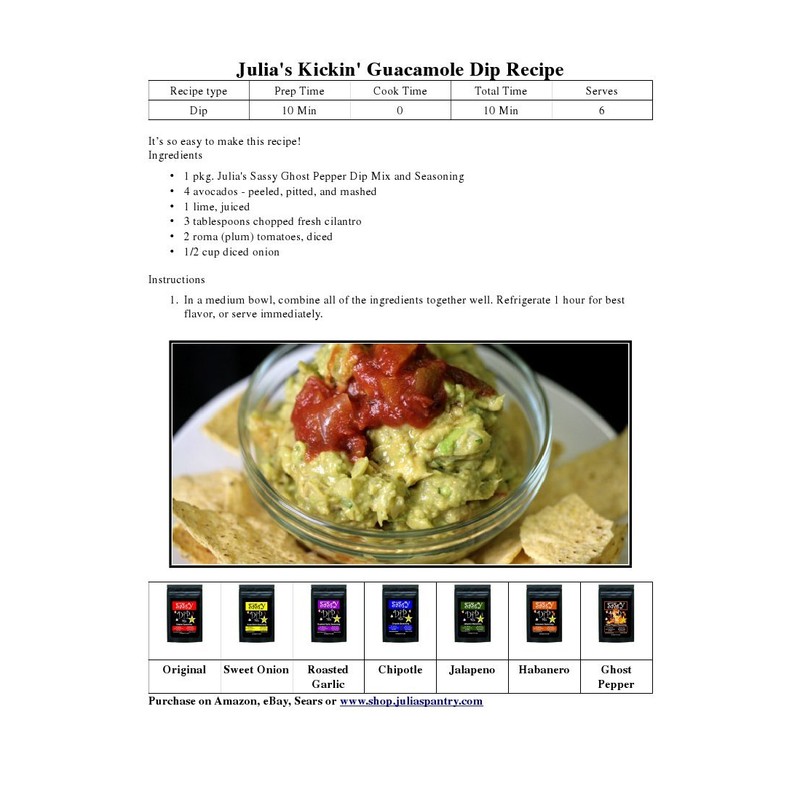 Julia's Sassy Dip Mix Ghost Pepper