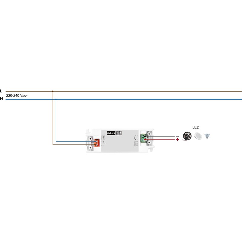 illuburg LED Driver 24V 15W Flat Flickerfree for LED Strip