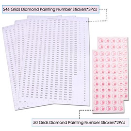 DQDEDIAN Color Number Stickers, 546 Labels for Diamond Painting Accessory Storage Box, Self Adhesive Diamond Painting Tools Kits for Adults and Kids (5 Sheets)