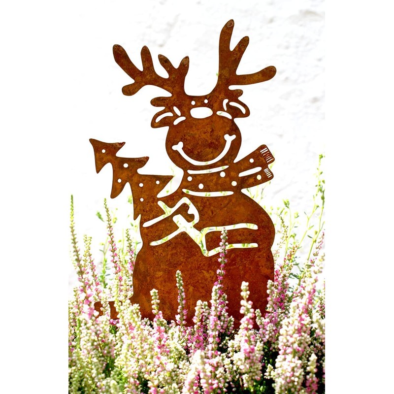 LB H&F Lilienburg Reindeer Christmas Decoration Elk Rust Metal Garden