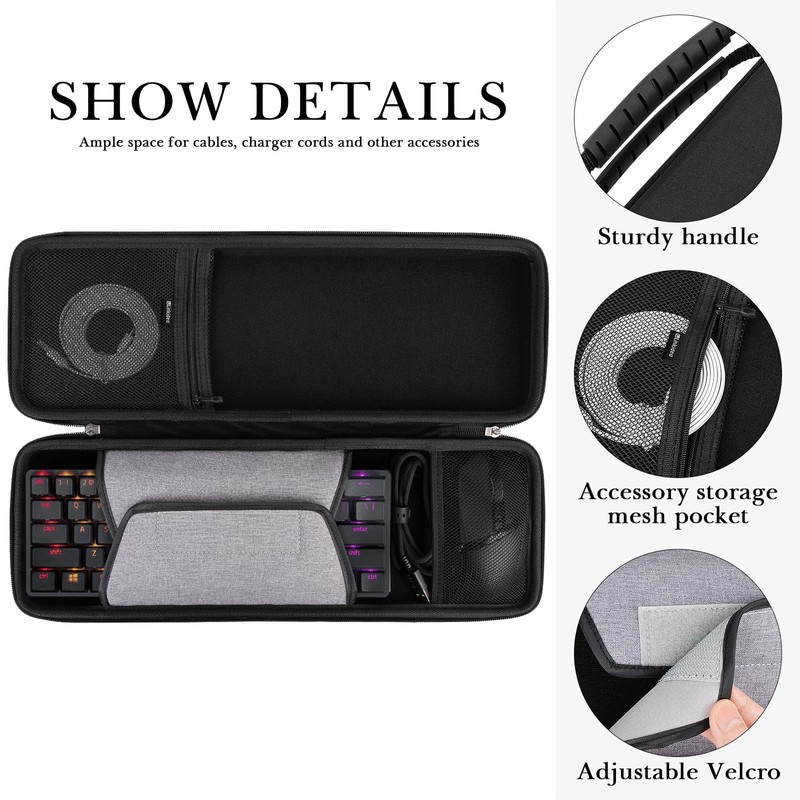 Linkidea Hard Travel Keyboard Case for Compact 60% Keyboard and