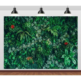 CORFOTO 6x4ft Fabric Tropical Green Leaves Wall Backdrop Jungle Forest Greenery Nature Photo Background Wedding Bridal Shower Party Decor Newborn Baby Shower Banner Photo Background