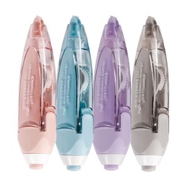4Pcs Refillable Retractable Correction Tape Pen Shaped Aesthetic Correction Tape with Replaceable and Retractable Features Portable Stationery Tool Office Supplies (4pcs)