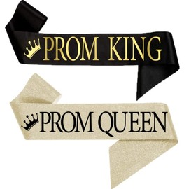 Dusenly 2pcs Prom King and Prom Queen Satin Sash Graduation Satin Sashes for 2024 Graduation Prom Party Supplies