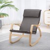 Giantex Rocking Chair with Removable Upholstered Cushion, Stable Wooden Frame