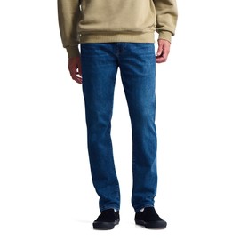 General Denim Works Ride Men's Regular Rise Slim Leg Jeans, Dark Brushed Denim, 33x30