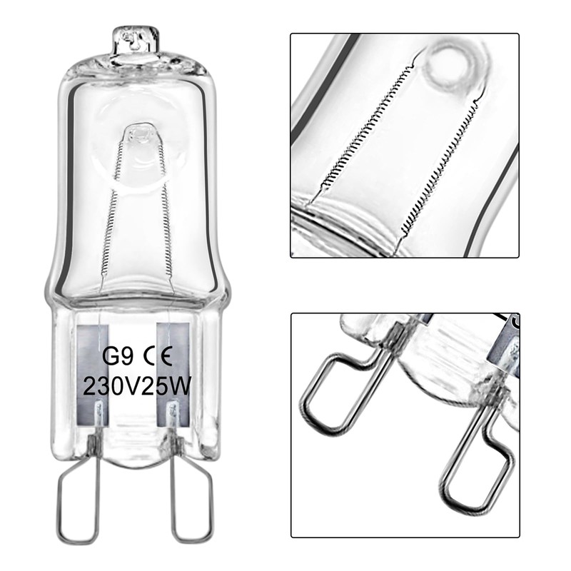 LedWekei G9 Halogen Bulbs 220V 25W 2 Pin Clear Capsule
