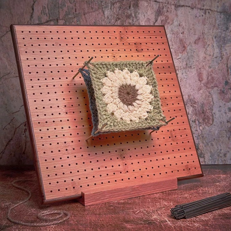 Crochet Blocking Board Wooden Handcrafted Knitting Blocking Mat for Knitting